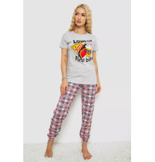 Женская пижама с принтом, цвет серый, 243R15844