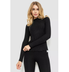 Гольф жіночий однотонний, колір чорний, 204R038