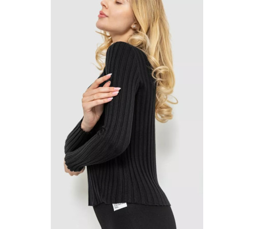 Гольф жіночий однотонний, колір чорний, 204R038