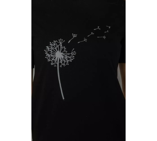 Жіноча футболка з принтом, колір чорний, 241R124