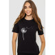 Жіноча футболка з принтом, колір чорний, 241R124