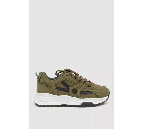 Кросівки жіночі екошкіра, колір хакі, 243R186-169