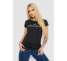 Женская футболка с патриотическим принтом, цвет черный, 244R2213