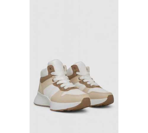 Кросівки жіночі зимові на хутрі, колір біло-бежевий, 248RXM17