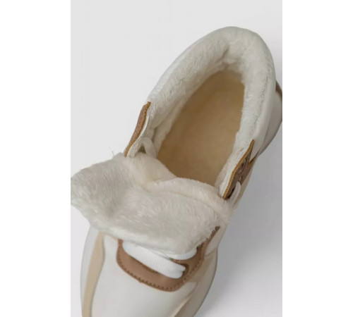 Кросівки жіночі зимові на хутрі, колір біло-бежевий, 248RXM17