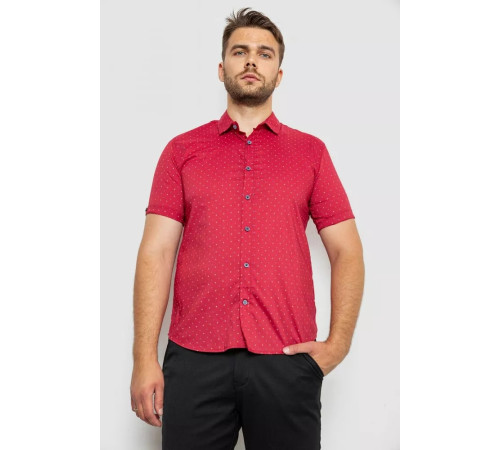 Сорочка чоловіча з принтом, колір бордовий, 214R6917-6