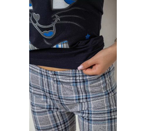 Піжама жіноча з принтом, колір синій, 243R2478