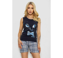 Женская пижама с принтом, цвет синий, 243R2478