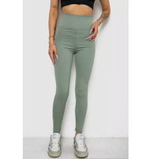 Лосины однотонные в рубчик, цвет оливковый, 238R606-1.