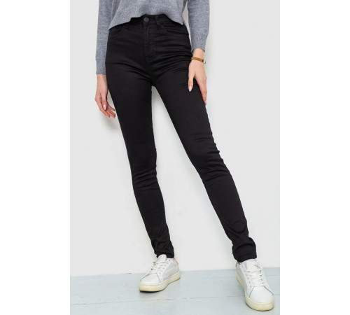 Джинси жіночі однотонні, колір чорний, 244RM018