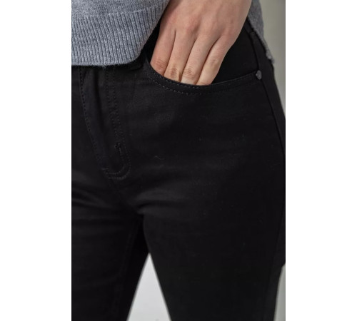 Джинси жіночі однотонні, колір чорний, 244RM018