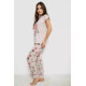 Піжама жіноча з принтом, колір бежевий, 243RP6015