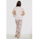 Піжама жіноча з принтом, колір бежевий, 243RP6015
