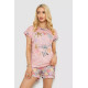 Піжама жіноча з принтом, колір пудровий, 243R6016
