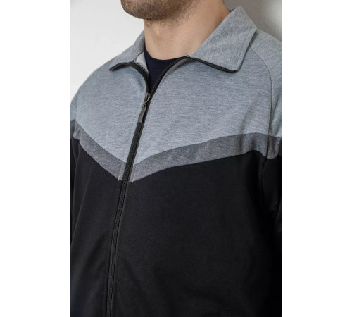 Спортивный костюм мужской, цвет серо-черный, 244R9147