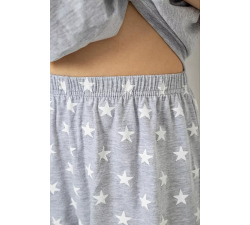 Піжама жіноча з принтом, колір сірий, 243R1602-011