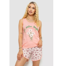 Пижама женская с принтом, цвет персиковый, 243R2049.