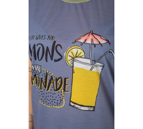 Женская пижама с принтом, цвет серый, 243R6203-1