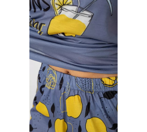 Женская пижама с принтом, цвет серый, 243R6203-1