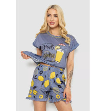 Женская пижама с принтом, цвет серый, 243R6203-1