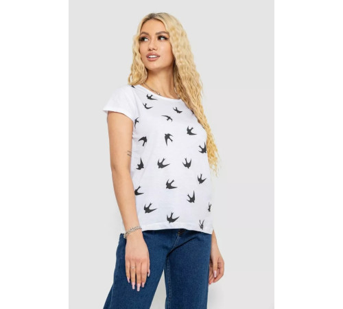 Женская футболка с принтом, цвет белый, 244R2214