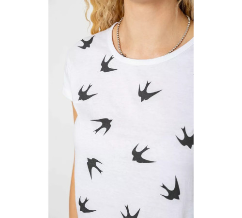Женская футболка с принтом, цвет белый, 244R2214