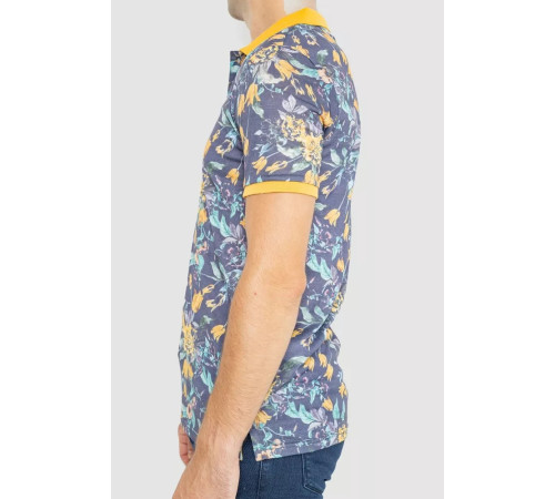 Поло мужское с принтом, цвет желто-синий, 247R310