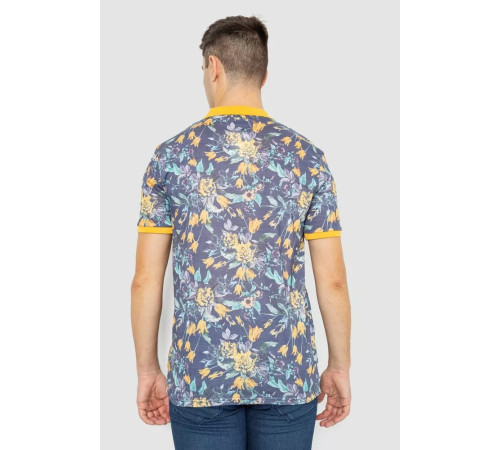 Поло мужское с принтом, цвет желто-синий, 247R310