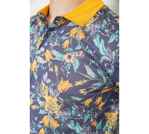 Поло мужское с принтом, цвет желто-синий, 247R310