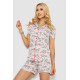 Піжама жіноча з принтом, колір рожевий, 243R70349