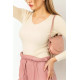 Кофта жіноча у рубчик, колір кремовий, 131R122-1