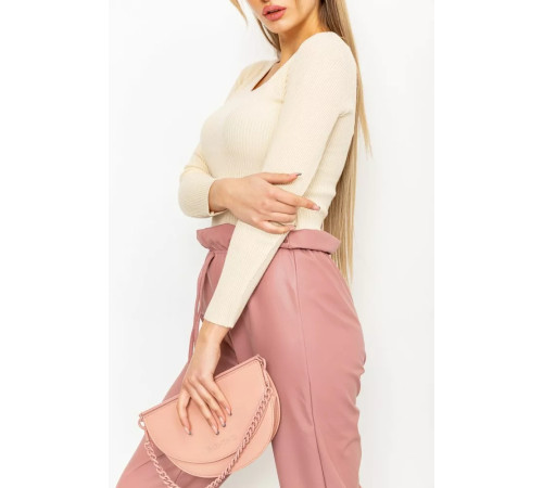 Кофта жіноча у рубчик, колір кремовий, 131R122-1