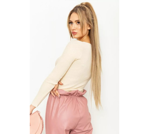 Кофта жіноча у рубчик, колір кремовий, 131R122-1