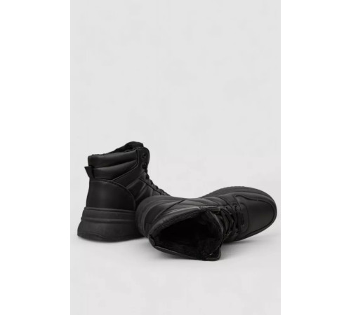 Кросівки жіночі зимові на хутрі, колір чорний, 248RAM022