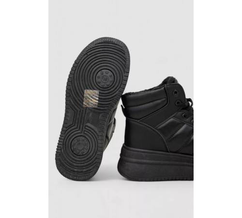 Кросівки жіночі зимові на хутрі, колір чорний, 248RAM022