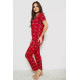 Жіноча піжама з принтом, колір червоний, 243R40007