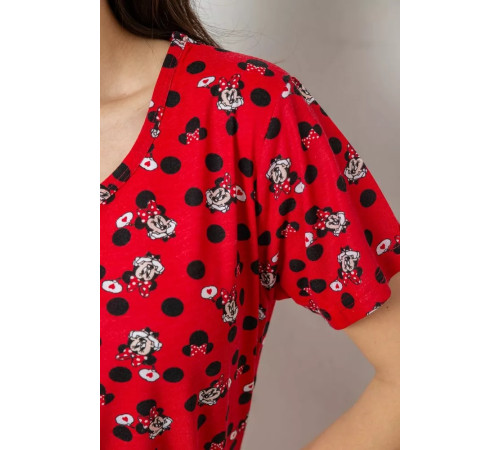 Жіноча піжама з принтом, колір червоний, 243R40007