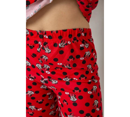 Жіноча піжама з принтом, колір червоний, 243R40007