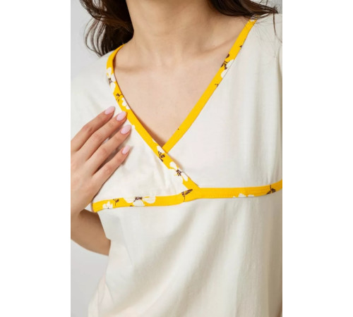 Жіноча піжама з принтом, колір молочний, 243R1600-002