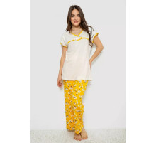 Женская пижама с принтом, цвет молочный, 243R1600-002.