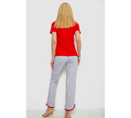 Женская пижама с принтом, цвет красный, 243R2039