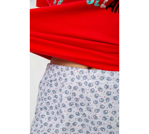 Женская пижама с принтом, цвет красный, 243R2039