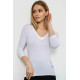 Жіночий лонгслів укорочений з рукавом 3/4, колір білий, 186R508