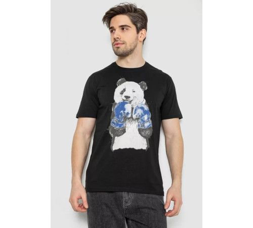 Мужская футболка с принтом, цвет черный, 244R5996
