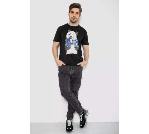 Мужская футболка с принтом, цвет черный, 244R5996
