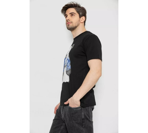 Мужская футболка с принтом, цвет черный, 244R5996