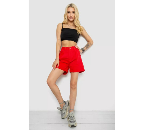 Шорты женские джинсовые, цвет красный, 182R1664