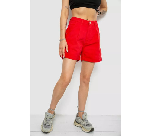 Шорты женские джинсовые, цвет красный, 182R1664
