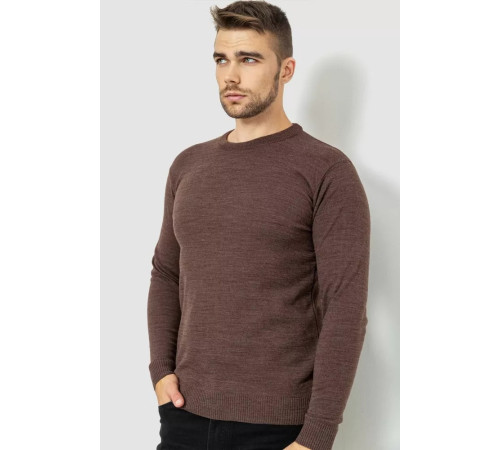 Свитер мужской однотонный, цвет коричневый, 161R1770-1.