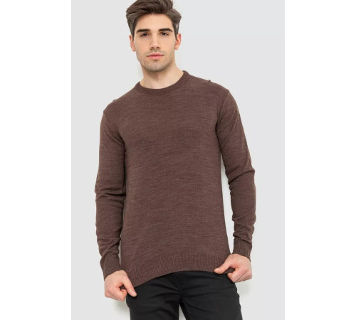 Свитер мужской однотонный, цвет коричневый, 161R1770-1.